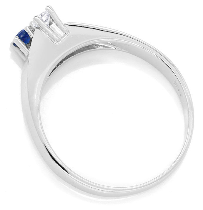 Foto 3 - Eleganter Weißgold-Ring mit blauem Saphir und Brillant, R8471
