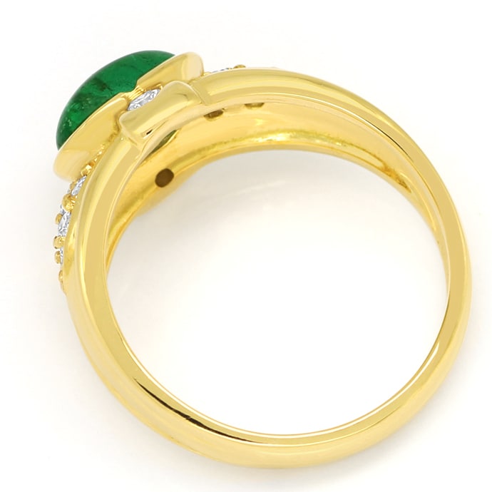 Foto 3 - Design-Bandring Gold mit Spitzen Smaragd und Brillanten, S1552