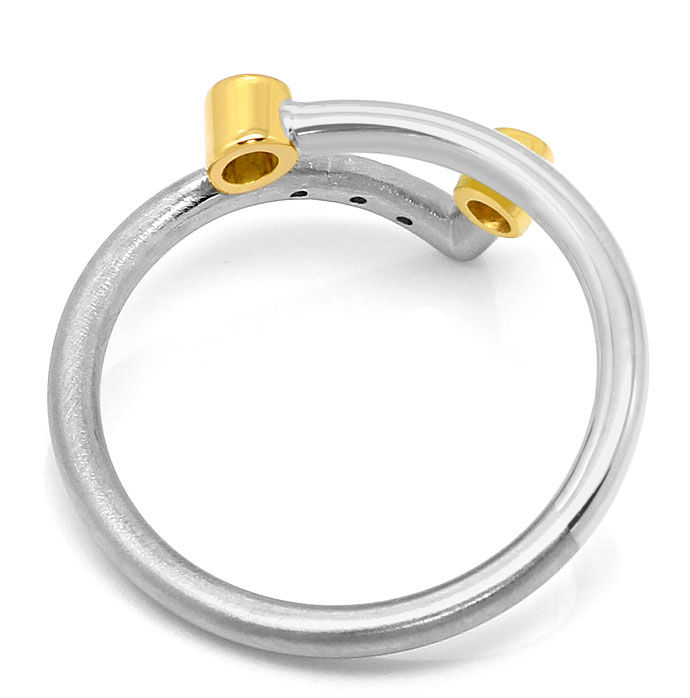 Foto 3 - Formvollendeter Design-Platin-Gold-Ring mit Brillanten, S3508