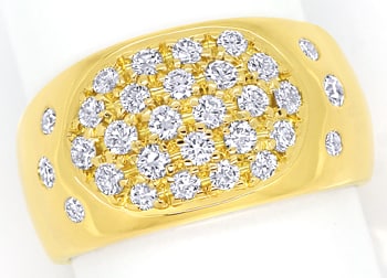 Foto 1 - Diamantbandring sehr schön pavee ausgefasst in Gelbgold, S9980